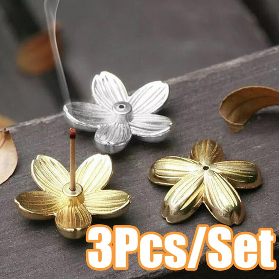 3Pcs Sakura Floral Shape Incense Stick Holder | Cherry Blossom Flower Incense Burners Censer Home Decoration