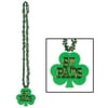 Club Pack of 12 Green "St. Pats" Shamrock Medallion St. Patrick's Day Bead Necklaces 36"