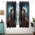thumbnail image 2 of Squirrel Astronaut Space Curtains Black Out Curtains for Sliding Glass Doors Bedroom Living Room Bathroom 2 Panels Set, 2 of 5