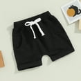 thumbnail image 4 of Douhoow 3 Pack Toddler Boy Shorts Set, Solid Loose Drawstring Shorts Kids Sports Short Pants, 4 of 8