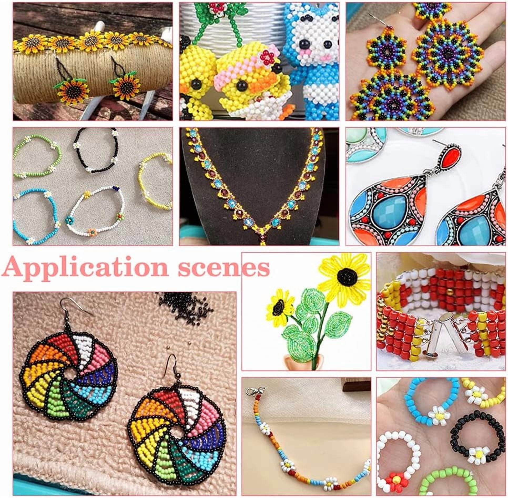 Glass Seed Beads 11/0 24 Boxes of 24000pcs 2mm Round Pony Bead Multicolor Mini Spacer Beads for Friendship Earring Bracelet Waist Chain Jewelry Making Spring Summer