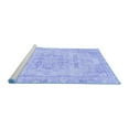 thumbnail image 2 of Ahgly Company Machine Washable Indoor Round Abstract Blue Modern Area Rugs, 4' Round, 2 of 4