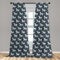 thumbnail image 5 of Ambesonne Cartoon Curtains, Unicorn Spot Stars, Pair of 28"x63", Dark Blue and Pink, 5 of 5
