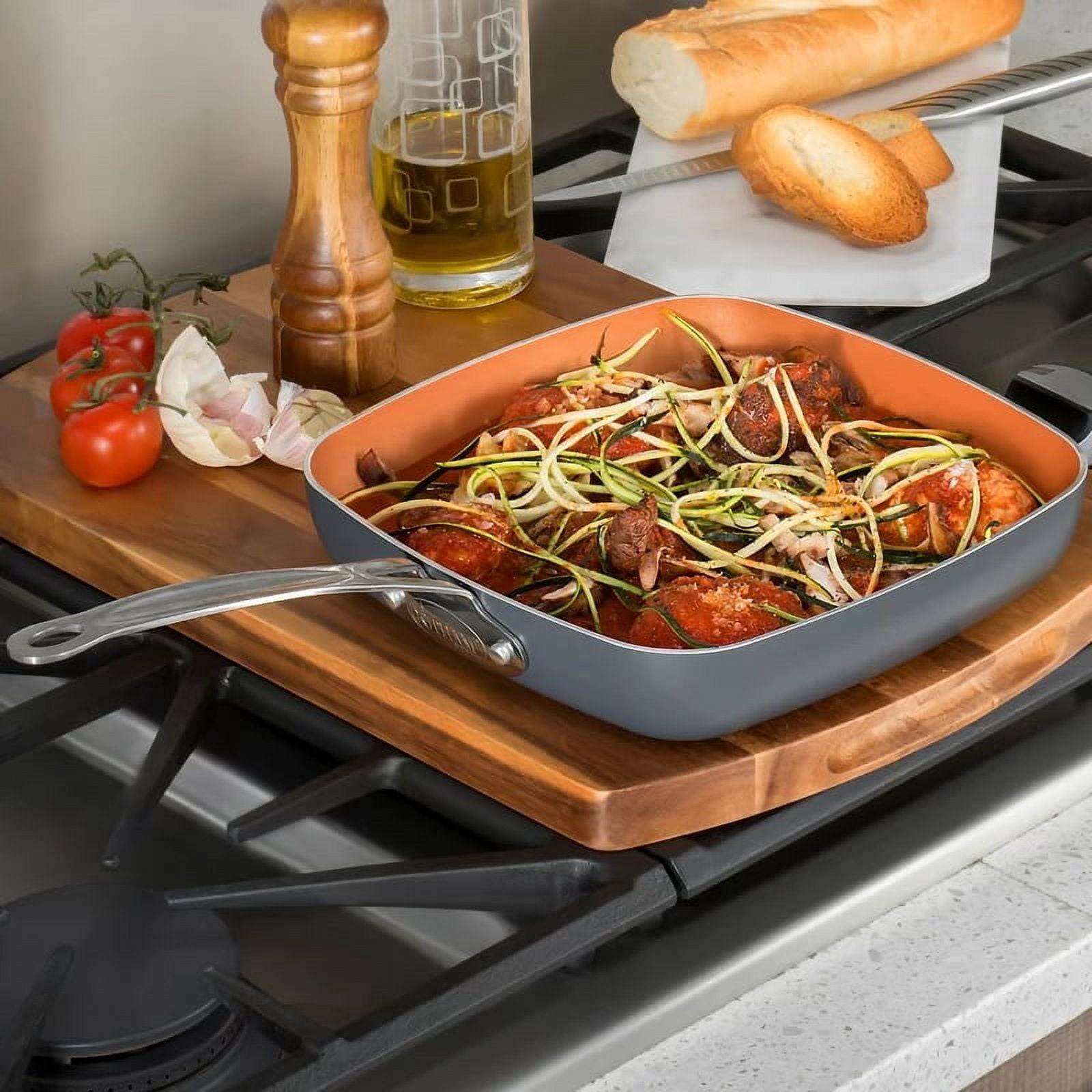 Gotham Steel Diamond Square Shallow Pan with Super Nonstick Ti-Cerama Coating - 9.5 Inch