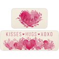 thumbnail image 1 of 2 Pcs Valentine Day Kitchen Mats Love Heart Kitchen Rug Valentine''s Day Doormat Non-Slip Absorbent Floor Mat Seasonal Kitchen Decorative Mat 17x29 and 17x47 Inch(Cute Pattern), 1 of 6