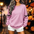 thumbnail image 4 of TKLPEHG Womens Halloween Sweatshirt Fashion Halloween Graphic Long Sleeve Crewneck Loose Fit Fall Clothes Casual Comfy Pullover (Pink,L), 4 of 5