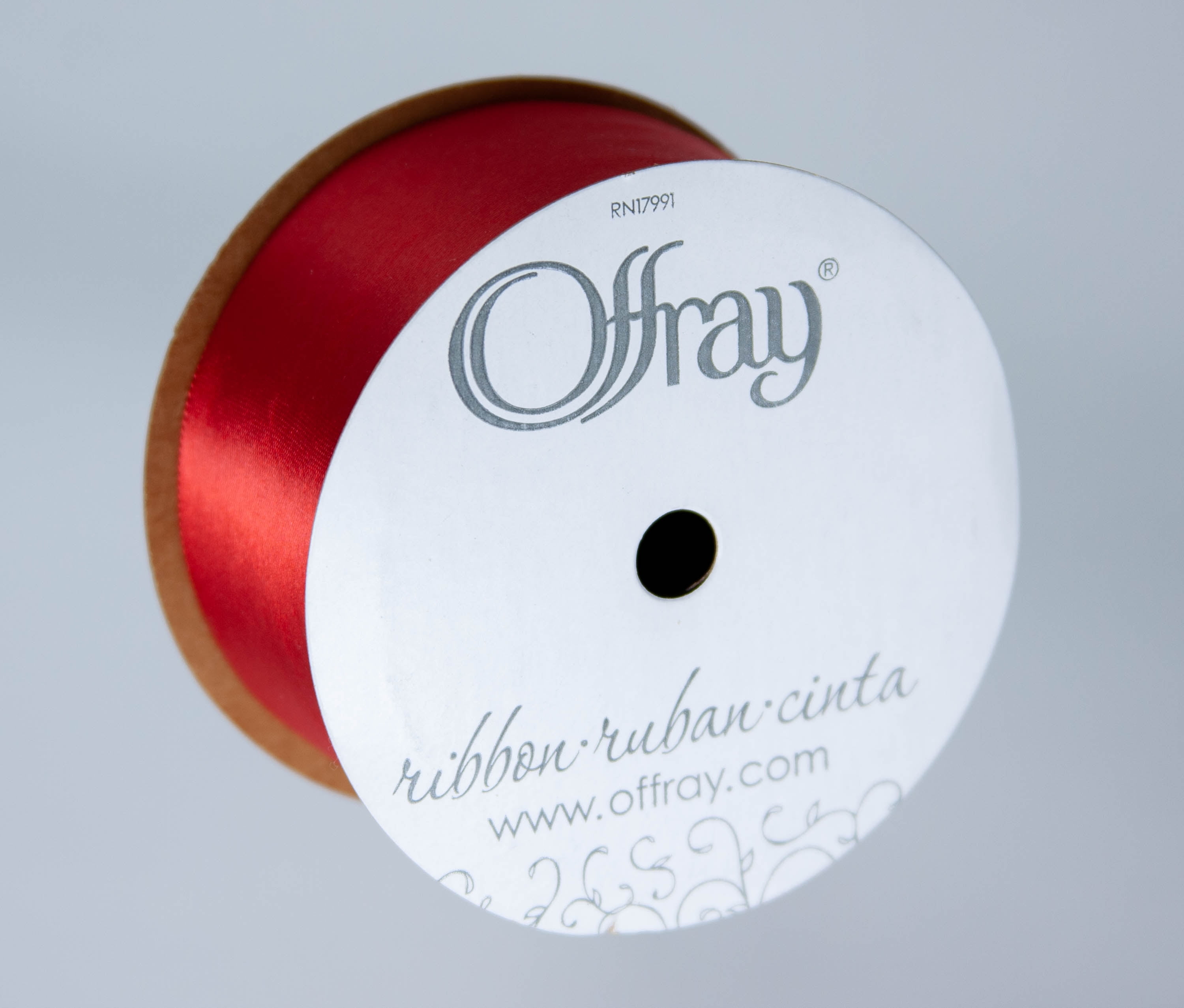 Offray Ribbon, Red 1 1/2 inch Single Face Satin Polyester Ribbon for