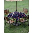 thumbnail image 5 of Square Outdoor Tablecloth with Umbrella Hole Navy Blue Cherry Blossom Table Cloth Waterproof Patio Table Cover Farmhouse Romantic Petals Floral Zipper Tablecloths for Picnic Camping 54x54 Inch, 5 of 8