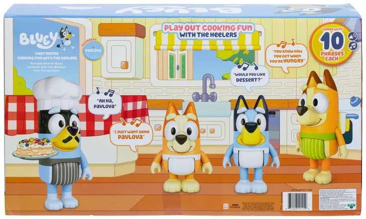 Moose Bluey Chat Mates Cooking Fun 4-Pack Talking Figures