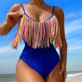 thumbnail image 7 of BSDJILFG Women's Bikini Swimsuits ,One-Piece High Waisted Bikini Spaghetti Strap Tassel Bodysuits for Women Summer Bathing Suits, 7 of 7