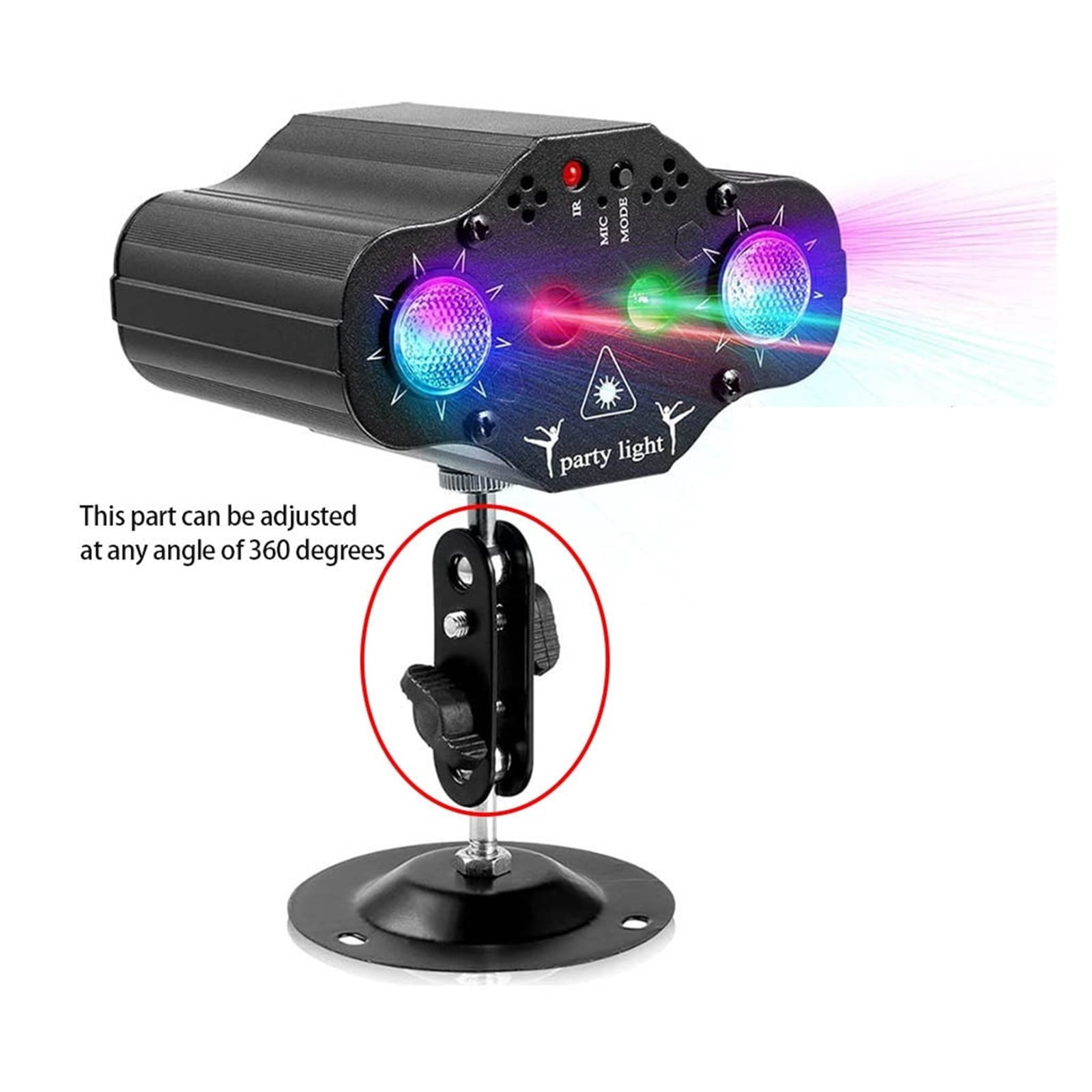 Outdoor Stage Disco Party Light DJ Projector Lamp Red Green Blue Strobe Lights With Remote For Party Decor Sound Activated ,Party Event Wedding Holiday Bar Club