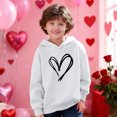 thumbnail image 2 of Boy Hooded Jackets Valentines Day Heart Print Hooded Girls Long Sleeve Pullover Sweatshirt Kids Oversized Hoodies Tops Boy Sweatshirts Oversized White 3Y, 2 of 8