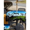 thumbnail image 5 of Outdoor Tablecloth with Umbrella Hole for Patio/Picnic/Party/Camping, Football Match Waterproof Table Cloth Square Cover Washable, Ball Stadium Gaming Goal Silhouette (54"x 54"), 5 of 9