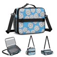 thumbnail image 5 of Daisy Pioneer Flower Blue Pattern Insulated Lunch Bag with Shoulder Strap and Bottle Holder,Bento School Lunch Bag Box,11x9.5x3.5 Inches, 5 of 5