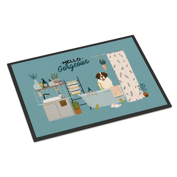 Moscow Watchdog in Bathtub Door Mat