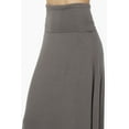 thumbnail image 5 of TheMogan Women's Casual Lounge Solid Foldable High Waist Draped Jersey Relaxed Long Maxi Skirt Grey S, 5 of 7