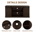 thumbnail image 2 of Aukfa Farmhouse Sliding Barn Door TV Stand for TVs up to 65",Tall Entertainment Center with Storage Cabinets,Espresso, 2 of 9