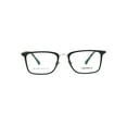 thumbnail image 2 of Optical Quality Rectangular Minimal Designer Eyeglasses Frame Matte Black Silver, 2 of 4
