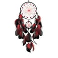 thumbnail image 3 of YaoZQ Luminous Dream Catcher, Boho Decor Series, Red Black Spotted Feather Style, Glow in Dark with Beads, 26 in, 3 of 7