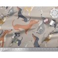 thumbnail image 2 of Soimoi Pink Silk Fabric Cute Dog Fabric Prints By Yard 44 Inch Wide, 2 of 3