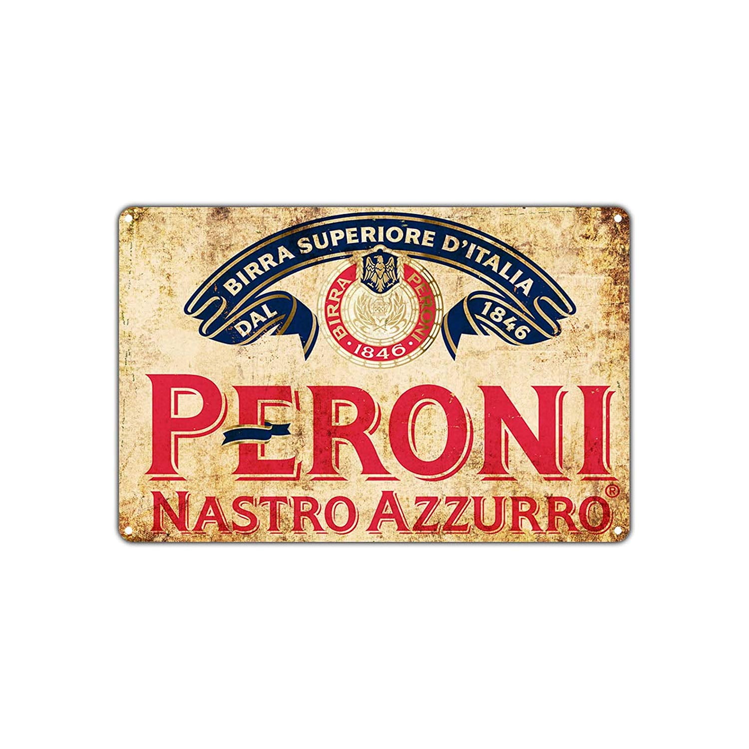 peroni nastro azzurro beer 1846 vintage wall decor art metal bar pub italia brewery aluminum 18 x24 sign walmart com walmart com