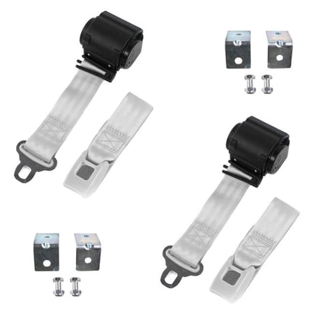safeTboy  Gray & Grey Retractable Bucket Seat Belt Kit with Bracketry for 1973-1991 Chevy FS Blazer Standard 2 Point - 2 Belts