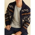 thumbnail image 3 of Fall Winter Men Zipper Sweaters Polyester Knitted Cardigan With Geometric Print Long Sleeve Jumpers Streetwear, 3 of 9