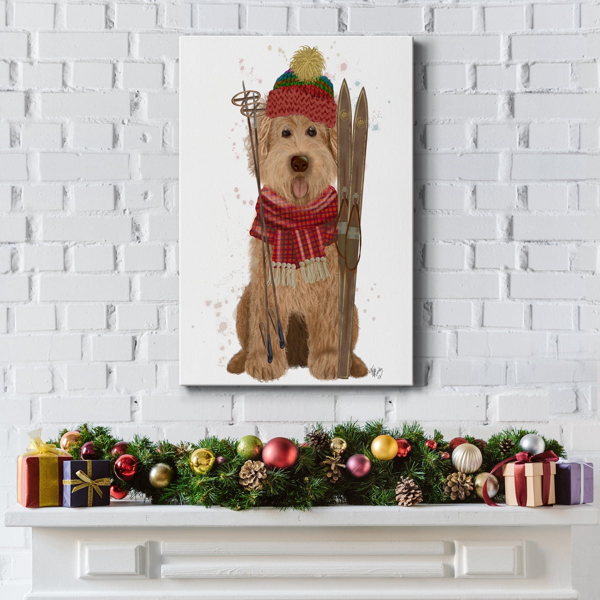 Goldendoodle Ski Dog- Gallery Wrapped Canvas