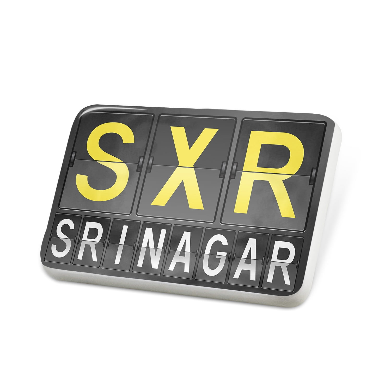 Porcelein Pin SXR Airport Code for Srinagar Lapel Badge NEONBLOND