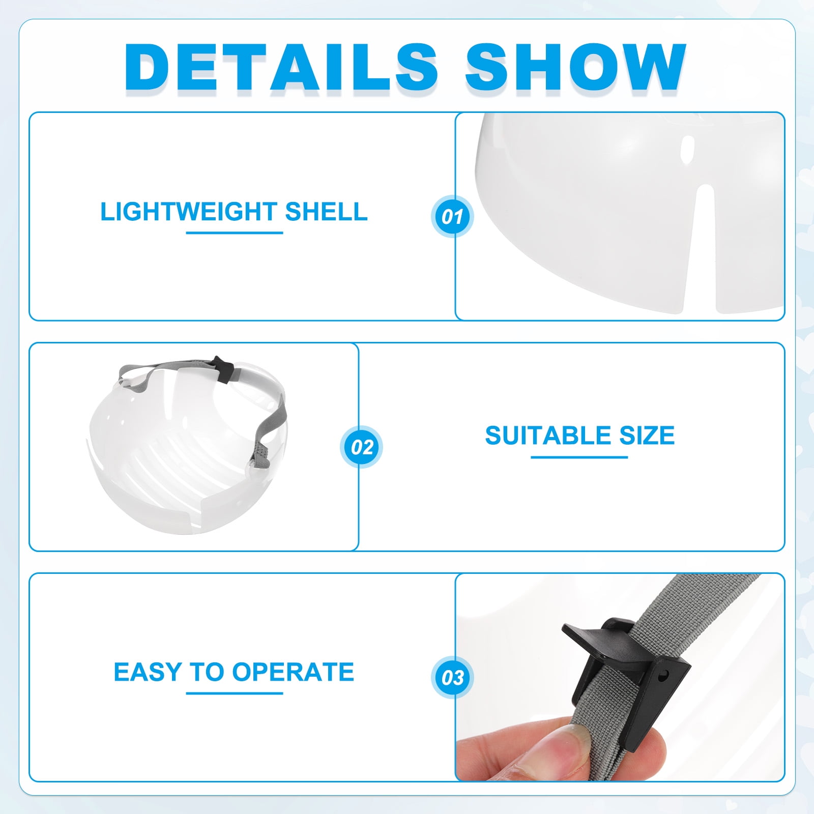 Uxcell 7.09 Inch 2 Set Adjustable Helmet Strap Accessory for Hard Hat with Protective Buckle White/Black