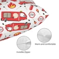 thumbnail image 3 of Zufioo Fire Truck Print Double-Sided Throw Pillow Cover, Pillow Protector Home Decor - With Hidden Zipper, Suitable for Bedroom, Living Room, Car Interior-16"x24", 3 of 6