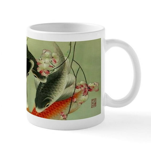 CafePress - Zen Japanese Koi Fish Mugs - 11 oz Ceramic Mug - Novelty Coffee Tea Cup