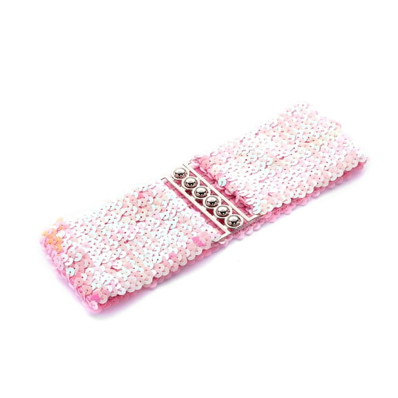 lanema Sequins Corset Wide Waist Belt Decorative Waist Cincher Elastic Waspie Belt Glittering Waspie Waist Strap for Female