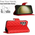 thumbnail image 4 of Faux Leather Wallet Case Compatible with Samsung Galaxy S24 Ultra | Classic Wrist Strap Flip Case | Ultra Slim Card Slots Stand Function Shockproof Phone Cover for Samsung Galaxy S24 Ultra - Red, 4 of 7