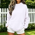 thumbnail image 5 of Summer Sweatshirts For Women No Hood Lightweight Crewneck Shirt Long Sleeve Pullover Casual Hoodless Hoodie White S, 5 of 7