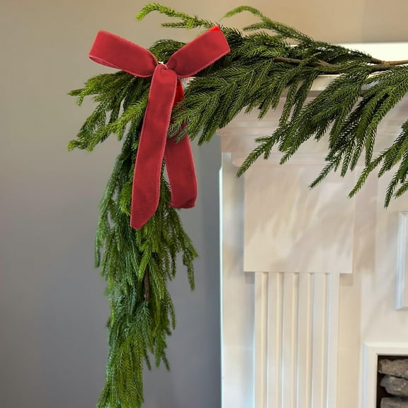 BETEAM Norfolk Pine Garlands Realistic Cedar Garland Artificial Christmas Garland Real Touch Xmas Garland for Mantle Decoration -5ft/150cm, 1Pc