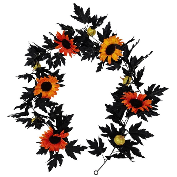 Hoja De Arce De Halloween, Corona De Otoño Artificial Para Decoración De Fondo De Puerta De Pared De Halloween Eigraketly HA041995-02