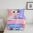 thumbnail image 5 of Kids Cute Cat Bedding Sets Cartoon Animal Cat King Comforter Set Teen Kawaii Pet Cat Print Bedding Comforter Sets for Cat Lovers Down Comforter Pink Purple Gradient Duvet Insert, 5 of 8