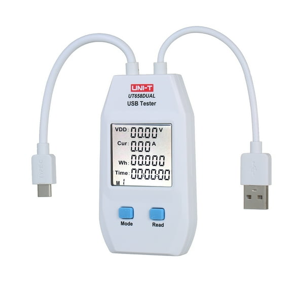 Usb Power Meter Lcd Usb Tester Detector Voltmeter Ammeter Digital Power Capacity Tester (Ut658-Dual)