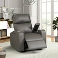 thumbnail image 3 of Modern Terry Collection, Upholstered Faux Leather with Electric Power Recliner Chair, Grey, 3 of 7