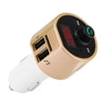 thumbnail image 3 of Transmisor de audio Bluetooth inalámbrico para coche, adaptador de radio FM, cargador USB dual, reproductor MP3 (dorado), 3 of 12