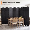 thumbnail image 4 of Jostyle 8 Panel All-Weather Room Divider Privacy Screen, Durable Folding Partition with Sturdy Pine Frame & Premium UV-Resistant Polypropylene Black, Waterproof Windproof Indoor Outdoor Use, 4 of 8
