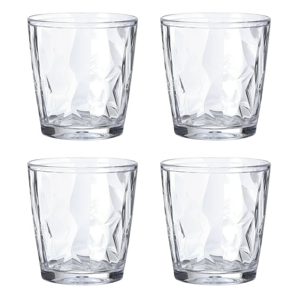 Vasos de acrílico de 7oz Uxcell, 4Pack, vasos reutilizables de plástico para el hogar y al aire libre, transparentes