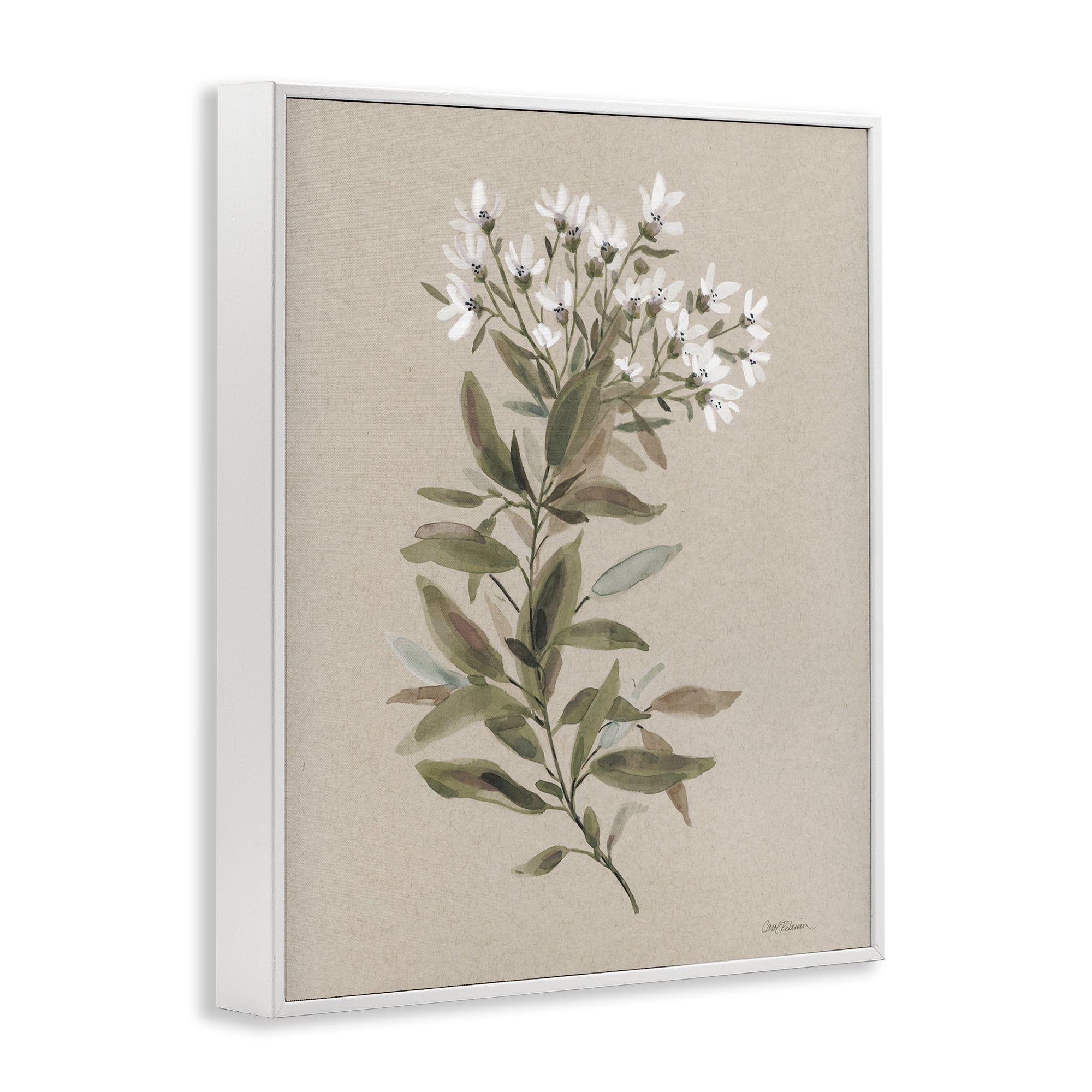 Stupell Industries Watercolor Wildflower Sprig Botanical & Floral Painting White Framed Art Print Wall Art, 11 x 14