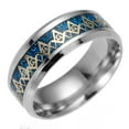 thumbnail image 1 of 8MM Men's Stainless Steel Freemason Masonic Rings Anniversary Wedding Band Blue Gold 10, 1 of 5