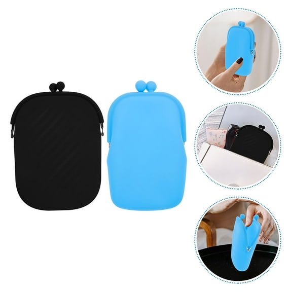 Raindrops Versatile Silicone Coin Purse for Women Small Portable Coin Bag Change Storage Bag Solid