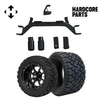 Hardcore Parts 4" Drop Axle Lift Kit for EZGO Marathon (1975-1993) Gas Golf Cart with 12" Black 'Storm Trooper' Wheels and 20"x10"-12" STINGER On-Road/Off-Road DOT rated All-Terrain tires