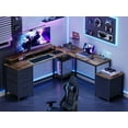 thumbnail image 4 of GIKPAL Large L-Shaped Desk with Monitor Platform, Metal & Wood, Suitable for Small Spaces, White, 4 of 9