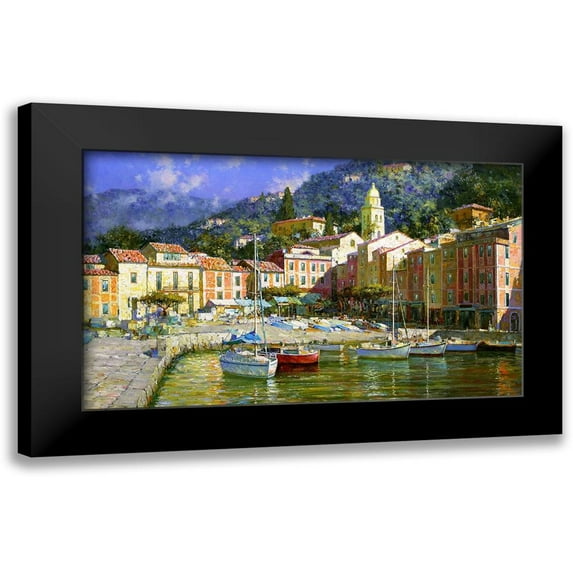 Obuchovsky, Yury 18x12 Black Modern Framed Museum Art Print Titled - Portofino