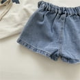 thumbnail image 6 of SNKSDGM Back-to-School Girls Denim Skorts Casual High Waisted Jean Shorts Elastic Waist Summer Skirt Pants for Kids Outdoor Play, 6 of 7